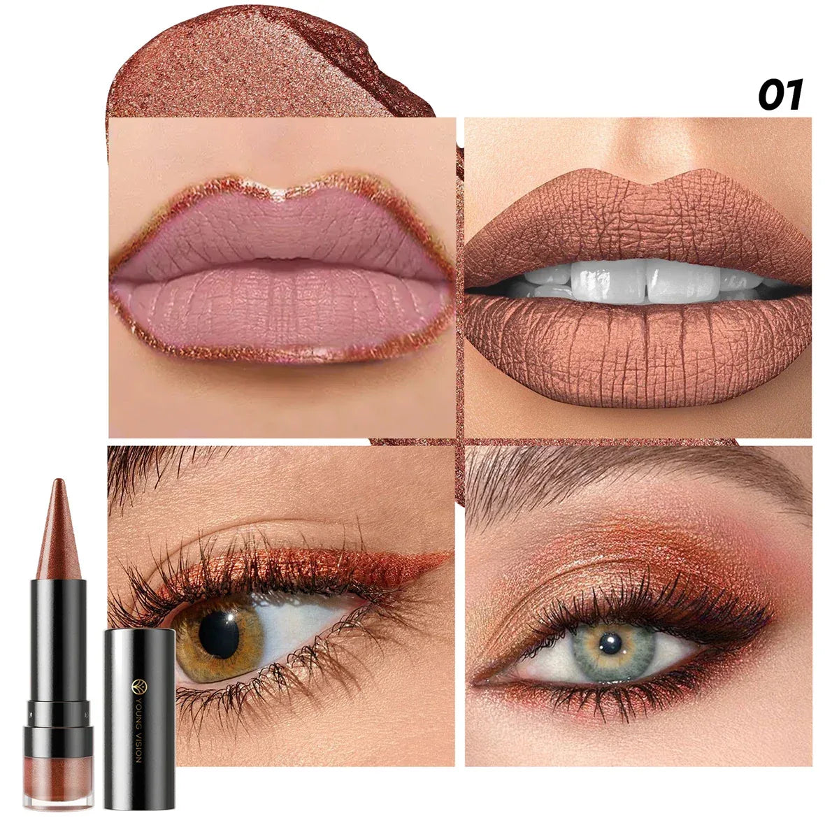 YOUNG VISION Six-Shade Matte Pearl Shimmer Dual-Effect Lipstick Waterproof, Non-Transfer Lipstick Cosmetics - My Vixen Vault