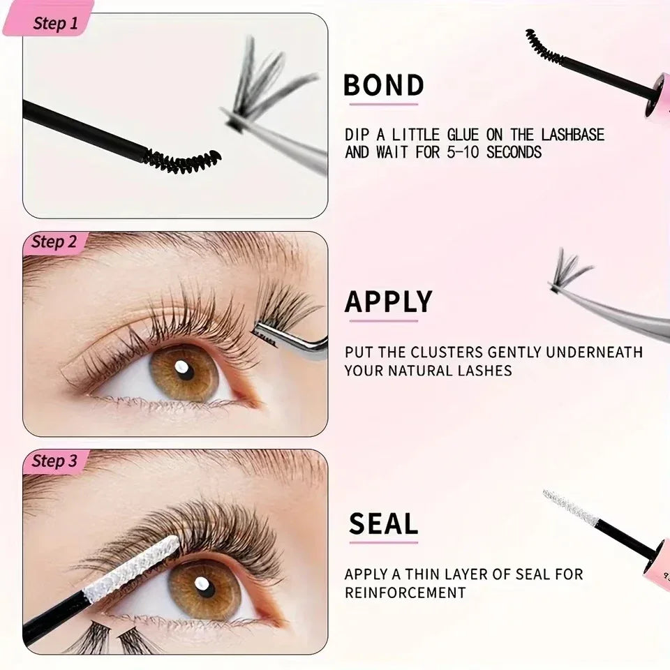 Lash Bond and Seal 10ml Individual Lashes Glue and Seal Super Strong Hold Lash Extension and Lash Glue Remover 5ml Tweezers Kit - My Vixen Vault