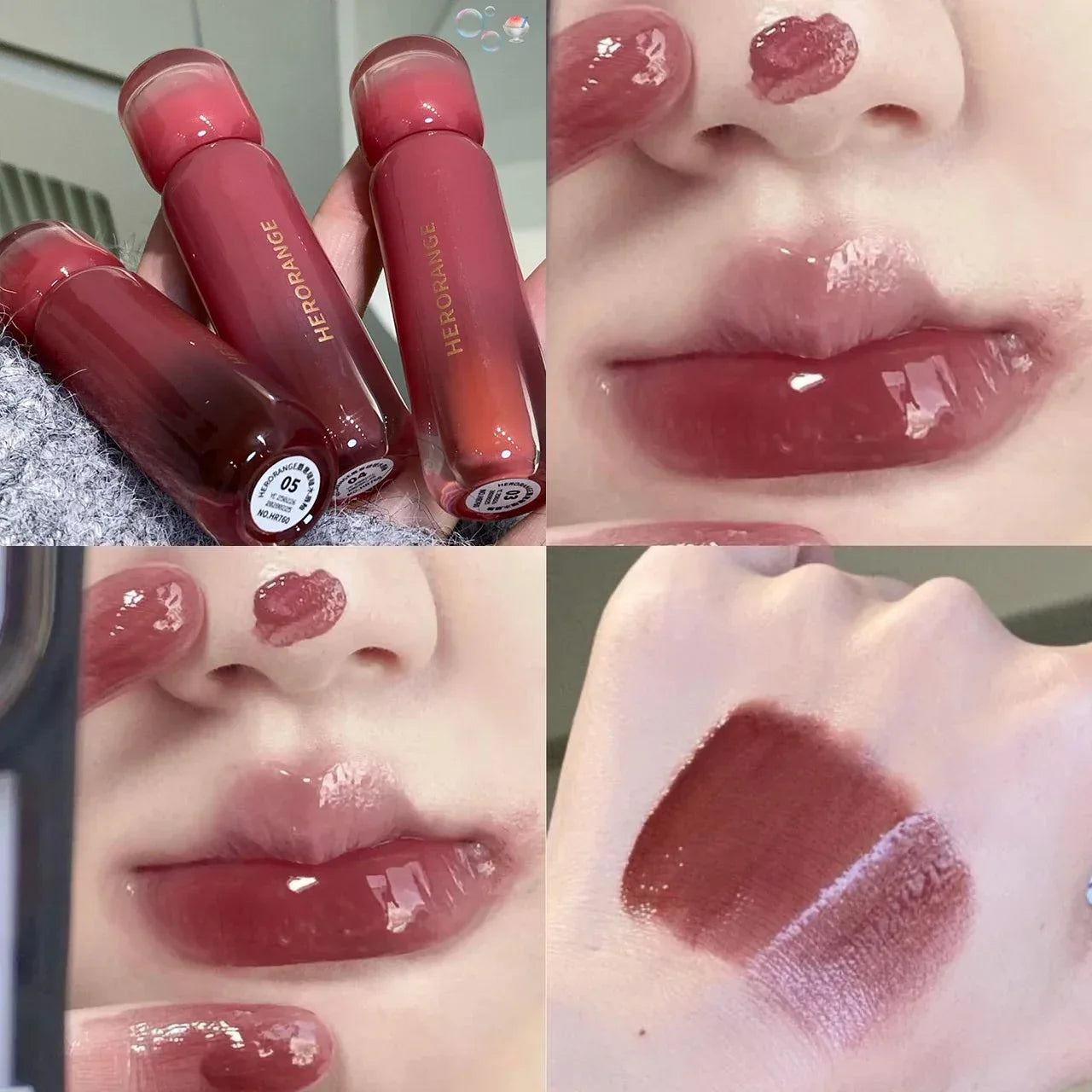 Smoked Grape Purple Red Lip Glaze Mirror Water Lip Gloss Moisturizing Liquid Lipstick Clear Tint Makeup Korean Women Cosmetics - My Vixen Vault
