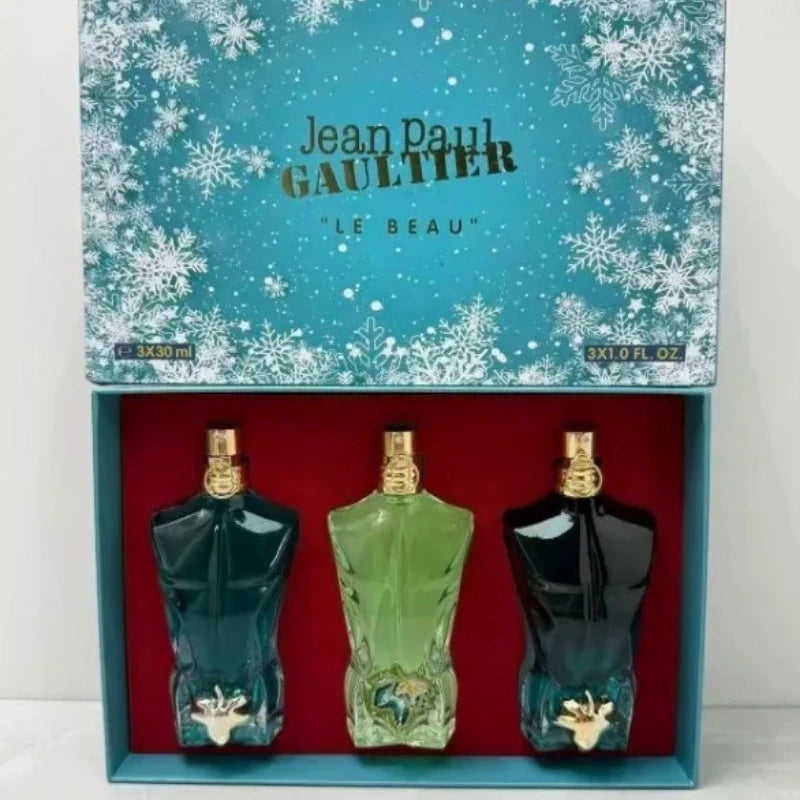 Men Portable Eau De Parfum Set Long Lasting Oriental Woody Scent Rich Warm Masculine Aroma with Three Deep Refined Variants - Beauty Collection Studio