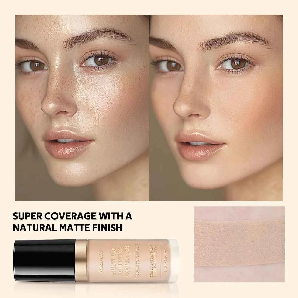 Foundation Coverage Concealer Multi-Use Cream Oil Free Long Lasting Hydrating Cover Contour Highlight and Retouch Face Makeup