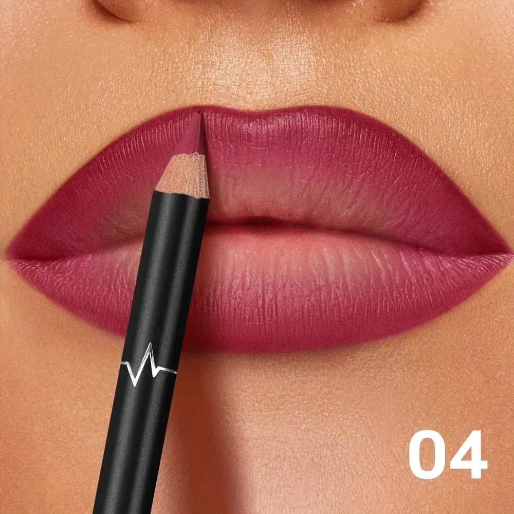 Pudaier 6-Color Waterproof Matte Lip Liner - Long-Lasting, Non-Transfer Formula, Matte Finish, 6 Versatile Shades - My Vixen Vault