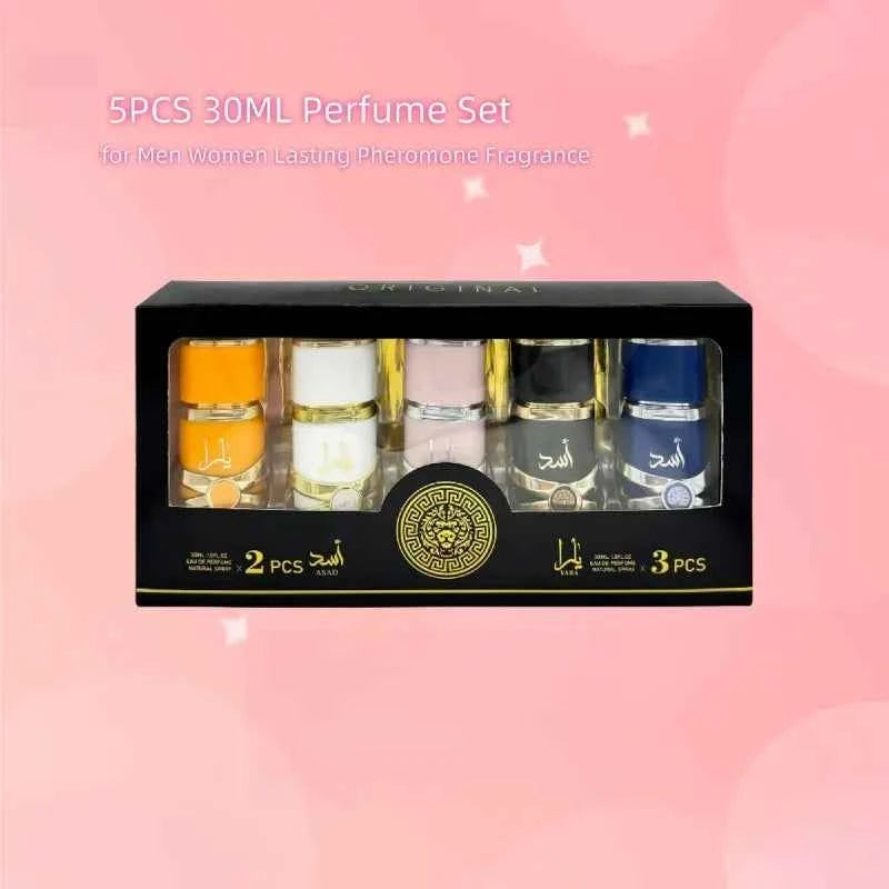 Lattafa ASAD & Yara 5x30ml Luxury Oud Musk Perfume Long Lasting Arabian EDP Travel Size Perfume Collection Perfect Romantic Gift