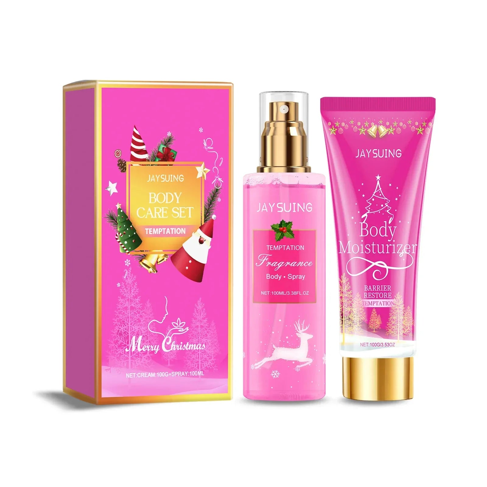 Holiday Christmas Body Care Kit - Fragrance Mist, Moisturizing Body Lotion, Long-Lasting Fragrance for Parties.