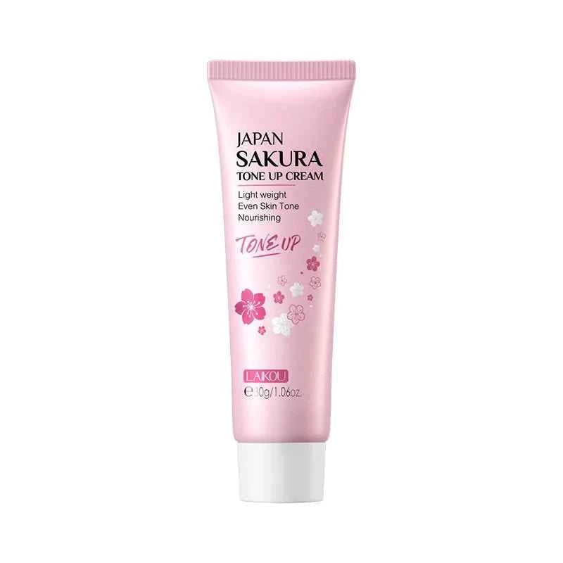 LAIKOU Cherry Blossom Suyan Cream Moisturizing Lazy Face Cream Tone up Brighten Skin Care Products Waterproof Sweatproof 30g