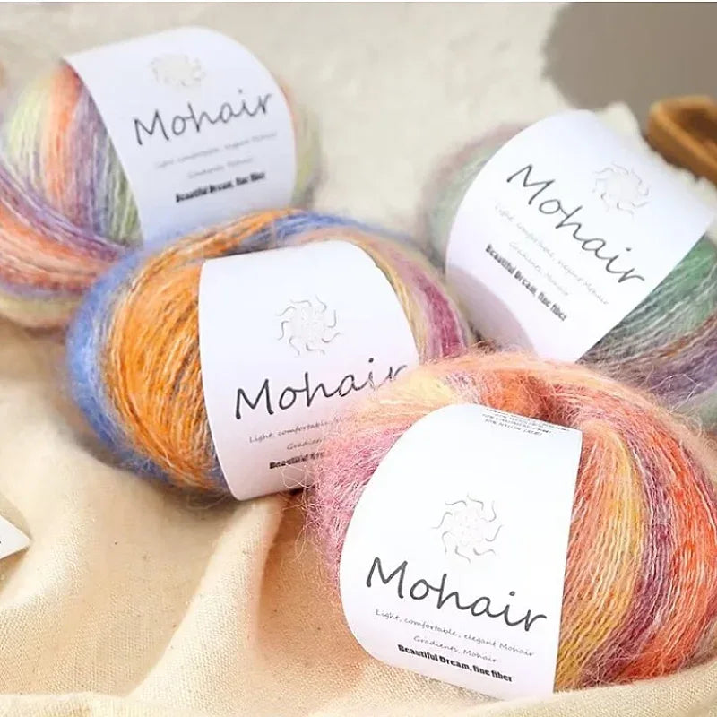 Gradient Mohair Soft Cotton Yarn DIY Crochet Hand Knitting Yarn Segment Dyed Wool Yarn For Baby Sweater Hat Scarf - My Vixen Vault