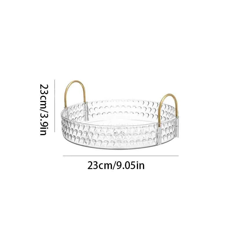 360° Rotating Cosmetic Organizer 3 Tier Transparent Diamond Pattern Cosmetic Rack Bathroom Cosmetic Vanity Organizer Countertop.