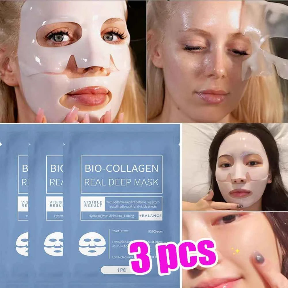 1/3/5/10PCS Bio Collagen Face Mask Anti Wrinkle Fade Face Fine Line Lift Firm Skin Anti-Aging Brighten SkinCare Korean Cos...