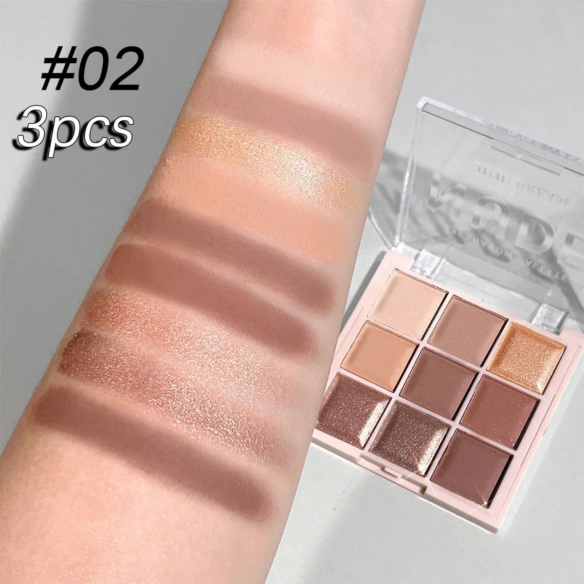 JUJU DREAM 9-Color Eyeshadow Palette, Matte & Shimmer Finish, Soft Milk Tea Tones, Compact & Easy for Daily Student Makeup - My Vixen Vault