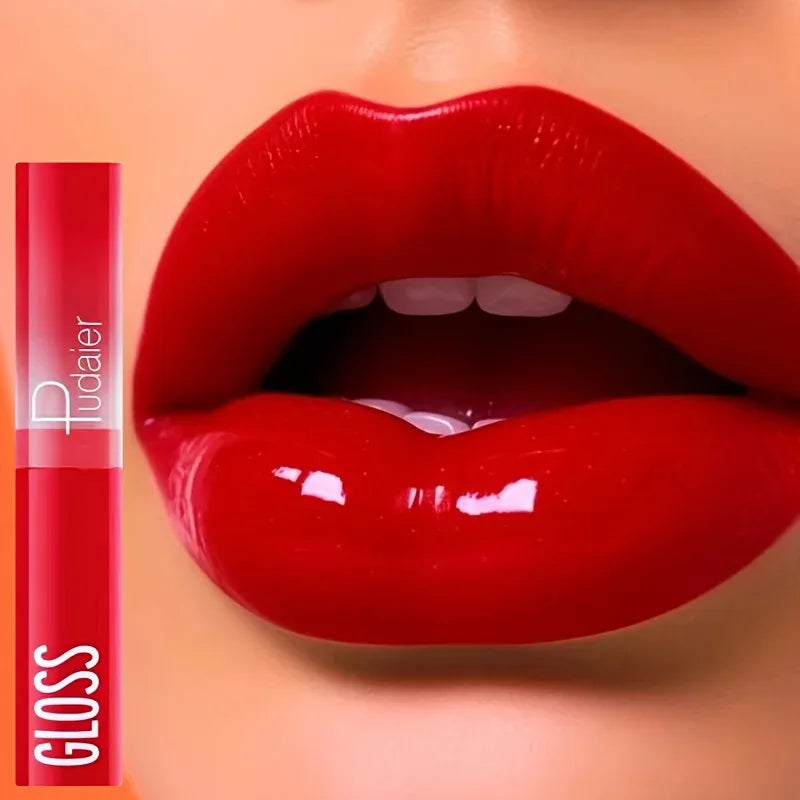 Waterproof Lipstick with Glass Mirror and Plumping Effect Non-Stick Nude Shades,Matte Lip Gloss For Plumper Looking Lips - My Vixen Vault