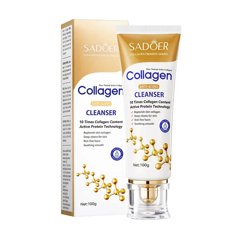 SADOER Collagen Facial Cleanser skincare Firming Moisturizing Face Cleansing Face Wash Foam Cleanser Skin Care Products - My Vixen Vault