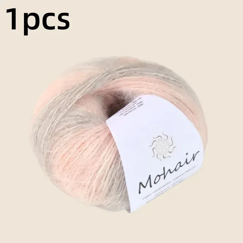 Gradient Mohair Soft Cotton Yarn DIY Crochet Hand Knitting Yarn Segment Dyed Wool Yarn For Baby Sweater Hat Scarf - My Vixen Vault