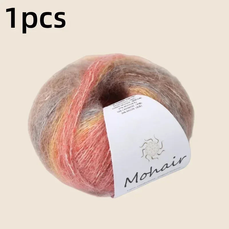 Gradient Mohair Soft Cotton Yarn DIY Crochet Hand Knitting Yarn Segment Dyed Wool Yarn For Baby Sweater Hat Scarf - My Vixen Vault