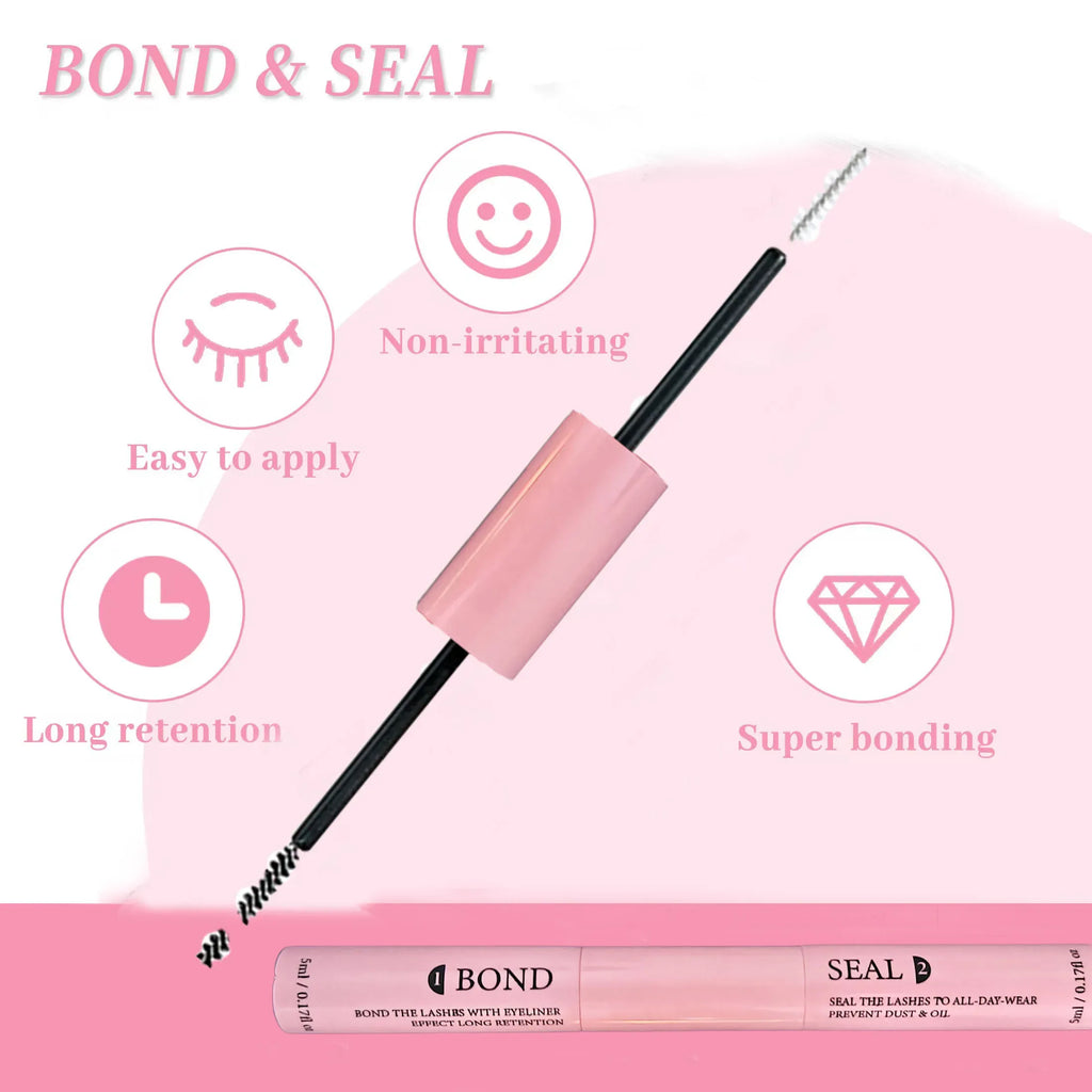 Lash Bond and Seal 10ml Individual Lashes Glue and Seal Super Strong Hold Lash Extension and Lash Glue Remover 5ml Tweezers Kit - My Vixen Vault