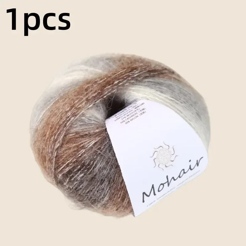 Gradient Mohair Soft Cotton Yarn DIY Crochet Hand Knitting Yarn Segment Dyed Wool Yarn For Baby Sweater Hat Scarf - My Vixen Vault