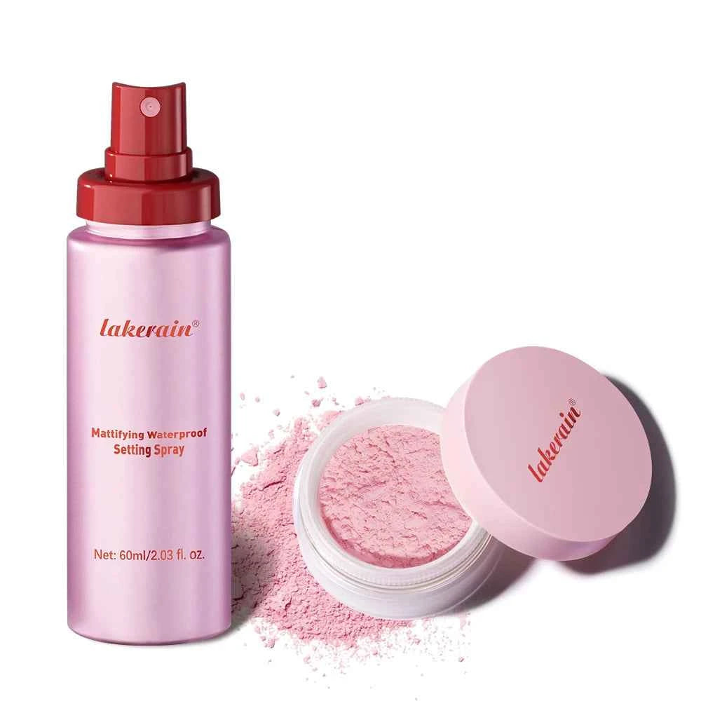 Oil Control Setting Powder Spray Set Matte Base Makeup Control Oil Waterproof Make-up Fixer Spray Hide Pores Setting Powder