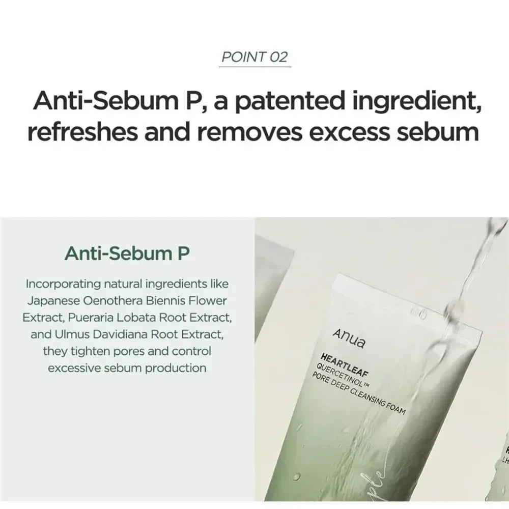 ANUA Heartleaf Quercetin Pore Deep Cleansing Foam, Cleanser, Double Cleanse, BHA, Hyaluronic Acid, Cleanser, Korean Skincare - My Vixen Vault