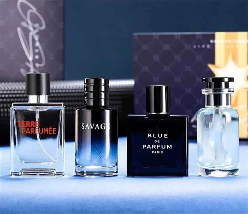Luxury Brand Perfume Men Cologne Parfums Homme Gift Box 4Pcs Set 100ml Perfumes Masculinos Natural Floral Fruity Scent SprayLuxu