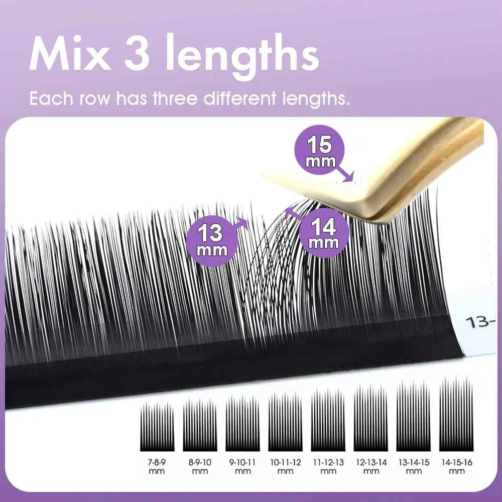 MASSCAKU Camellia Blooming Eyelash Extension L M Curl 100% Handmade Self-Making Auto Fans Individual Lashes for Maquillaje Mujer