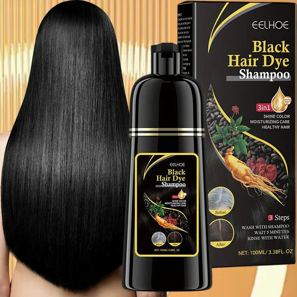 3 In 1 Instant Coloring Shampo Change Hair Color Gray Hair to Black Natural Black Color for Men Women Hair Dye Deep Nourishing - My Vixen Vault