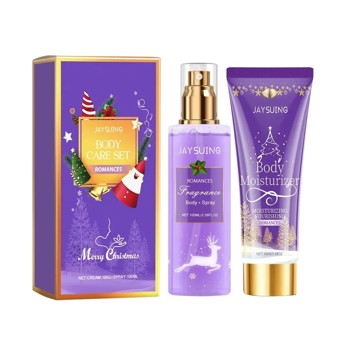 Christmas Anti-Dryness Fragrance Body Care Set Firms Skin Improves Elasticity Brightens Glow Body Mist Long-Lasting Fragrance.