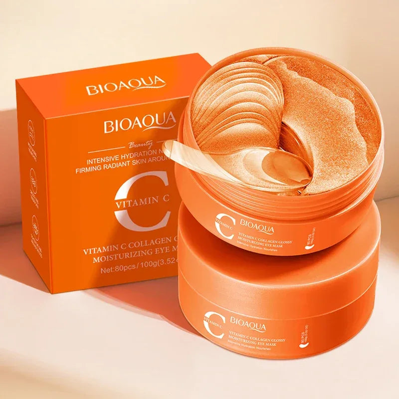 80pcs BIOAQUA Vitamin C Crystal Collagen Eye Mask Anti Dark Circles Whitening Anti-Wrinkles Moisturizing Anti-Aging Eye Patches - My Vixen Vault