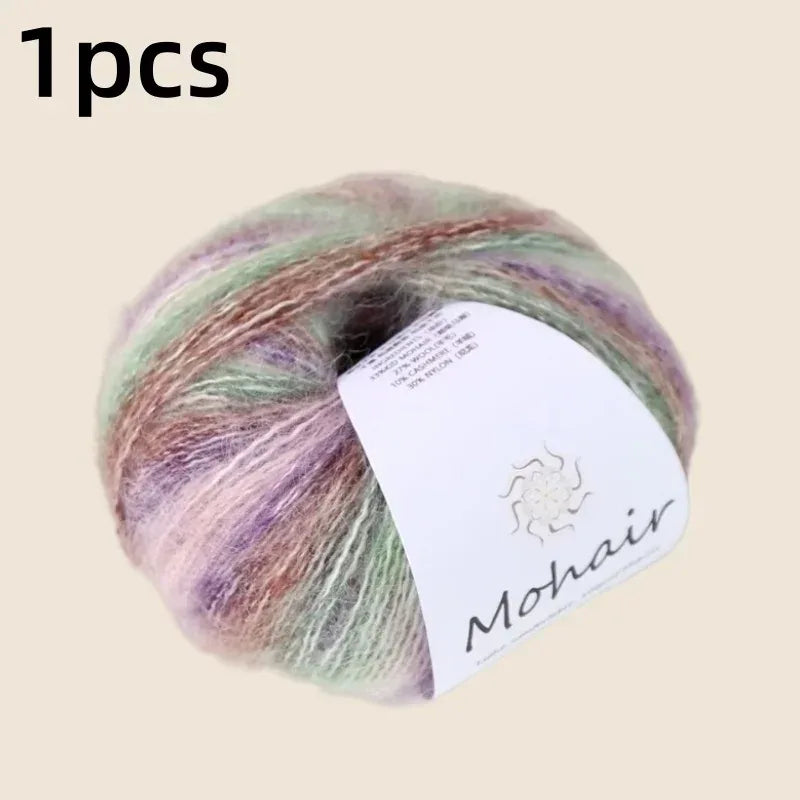 Gradient Mohair Soft Cotton Yarn DIY Crochet Hand Knitting Yarn Segment Dyed Wool Yarn For Baby Sweater Hat Scarf - My Vixen Vault