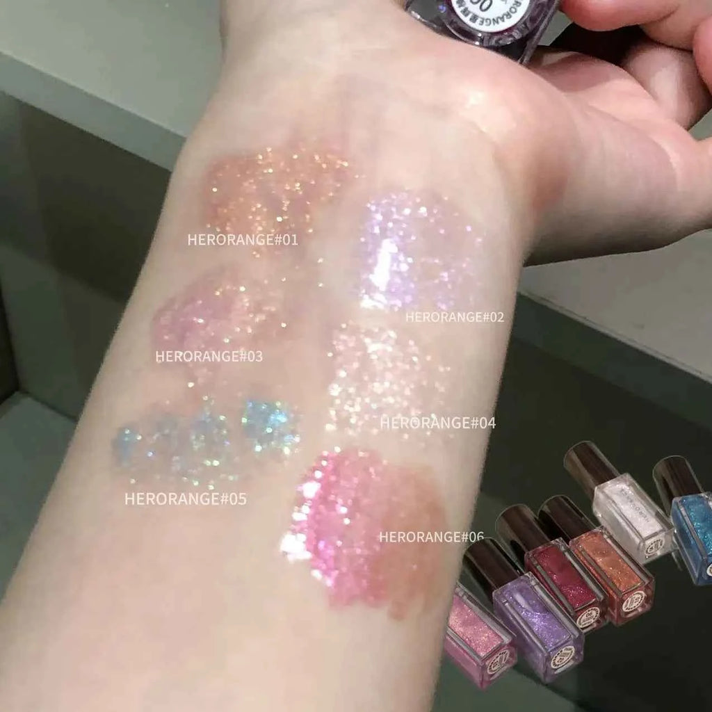 Herorange Starlight Radiant Lip Gloss Pearlescent Fine Shimmer Long-Lasting Moisturizing Non-Fading Non-Sticky Clear Watery Lip Glaze