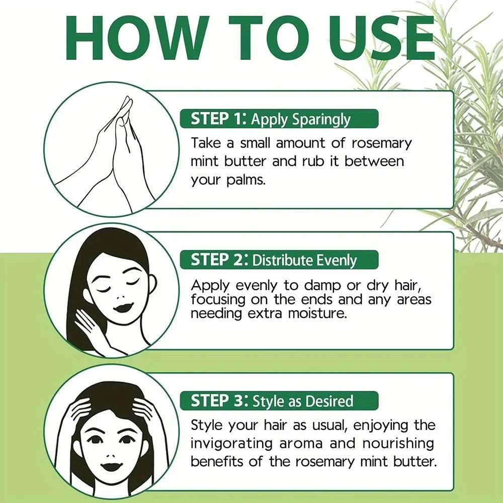 GZE Rosemary Mint Hair & Strong Roots Butter - Natural Hair Growth & Damage Repair Treatment for Stronger, Healthier Hair - My Vixen Vault