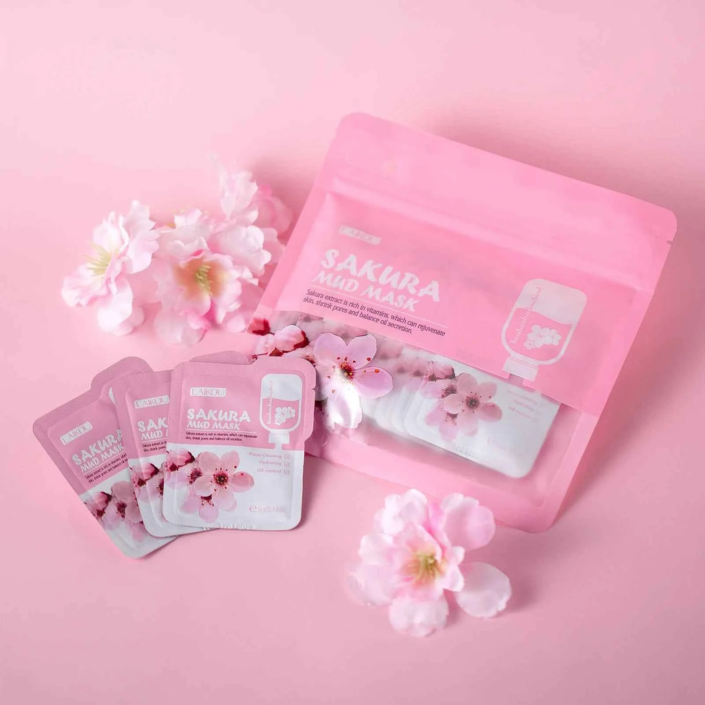 LAIKOU Japan Sakura Skincare Set Moisturizing Anti-Aging Kit Wrinkle Smoothing Radiance Boosting Facial Kit Gift Set