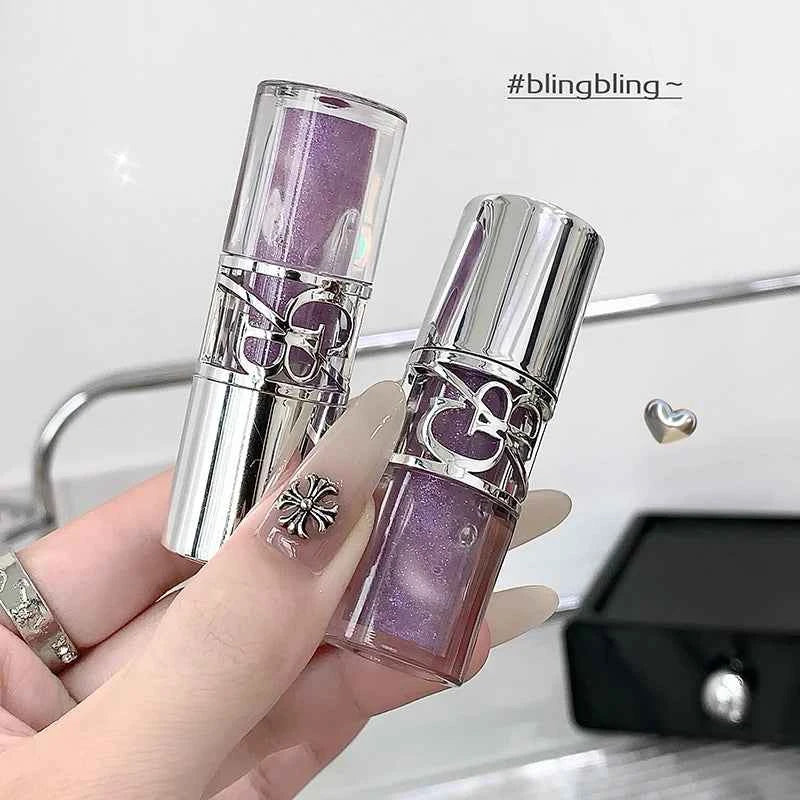 Gege Bear Glittering Mirror Lip Glaze, Watery Shimmering Light Lip Gloss Makeup 8 Colors, Hydrating Moisturizing, Long Lasting.