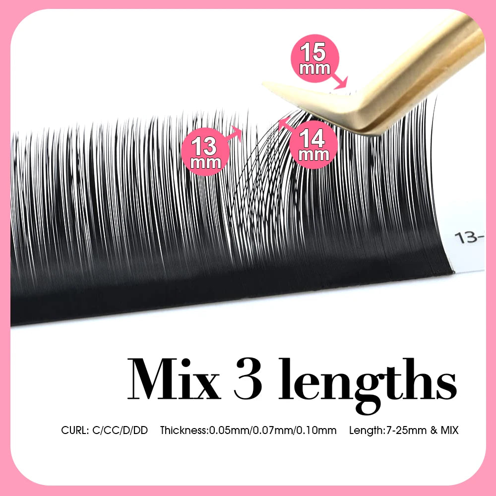 MASSCAKU Korean Pbt Material Easy Fanning Blooming Lash Trays C CC D DD Curl Faux Mink Automatic Flowering Eyelashes Extensions - Beauty Collection Studio