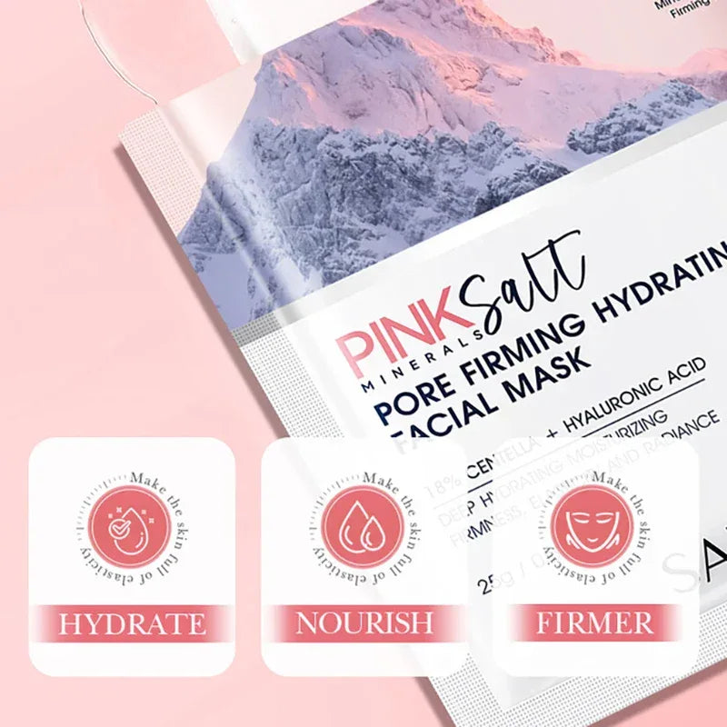 SADOER Pink Salt Face Mask Moisturizing Whitening Anti Wrinkles Anti-aging Facial Masks Sheet Masks Face Skin Care Product...