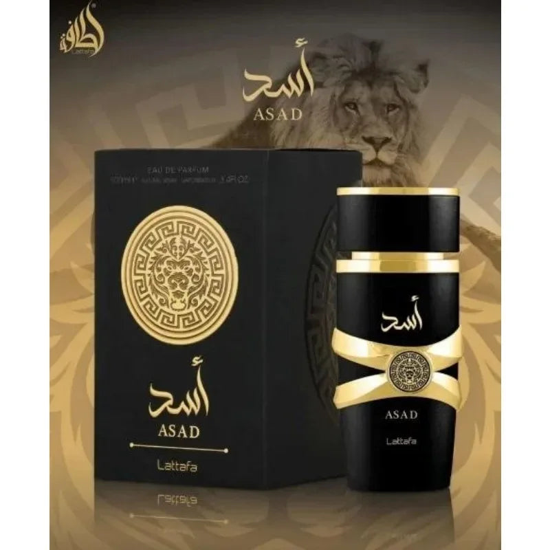 Lattafa Asad Eau de Parfum Spray 100ml Original Arab Perfumes Lasting Oriental Fragrance Pheromones Perfume Cologne for Men Gift.