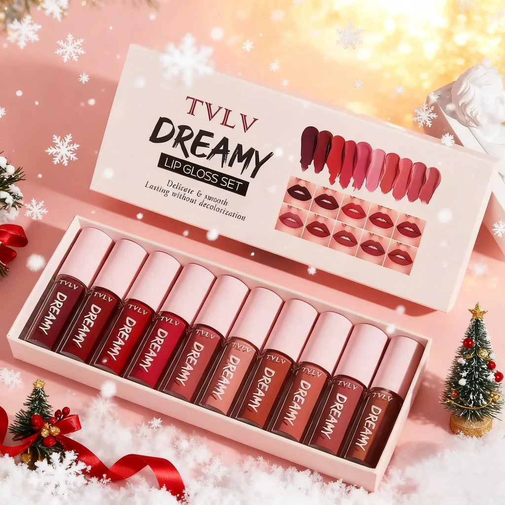 10 Pieces/Set Lip Gloss Velvet Lipstick: Waterproof and Long-Lasting Lip Gloss Women's Moisturizing Lipstick Set Christmas gift - My Vixen Vault