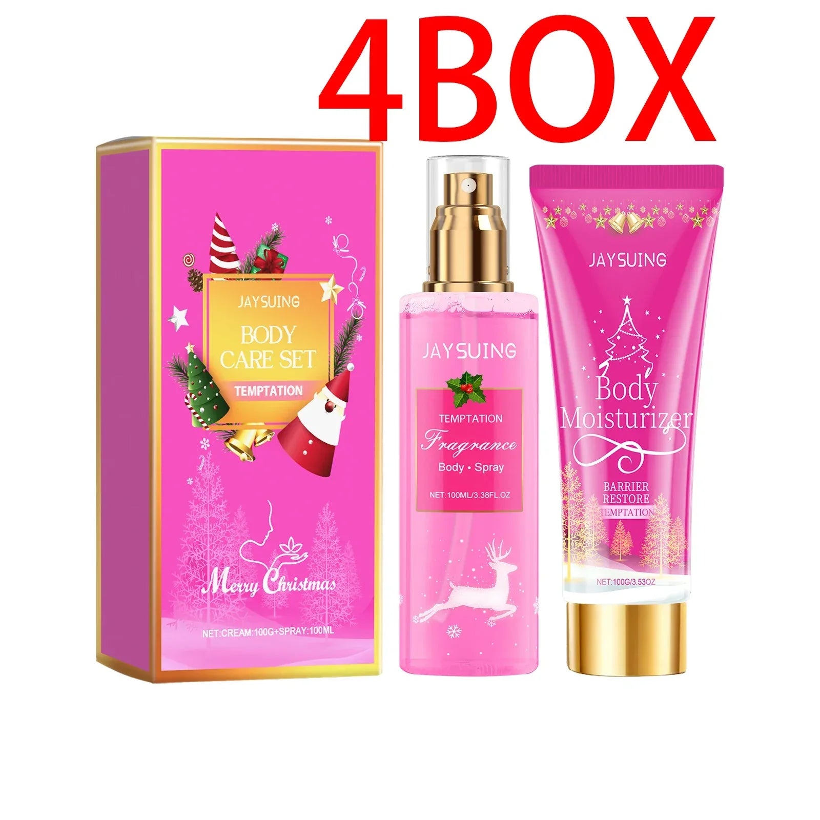 Jaysuing 100ml Christmas Fragrance Body Care Set Holiday Gift SeMoisturizing Skin Care with Shea Buttert Body Lotion Body Mist.