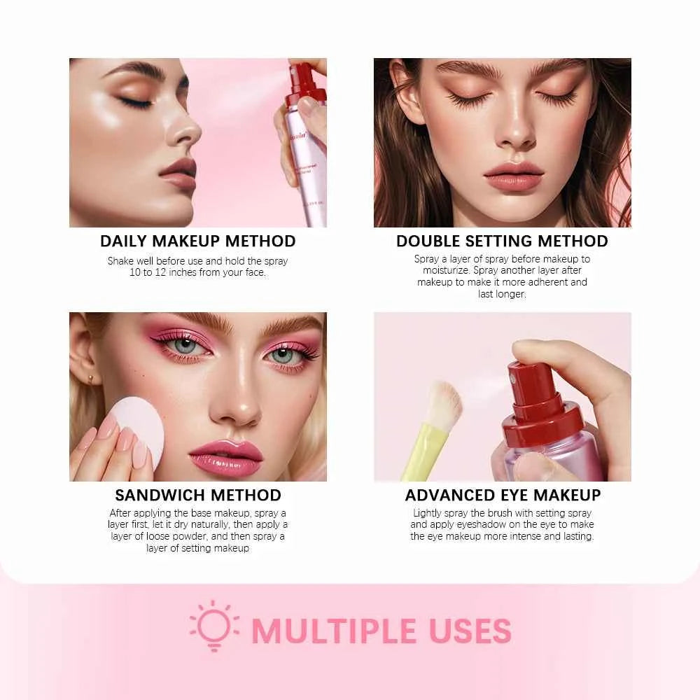 Oil Control Setting Powder Spray Set Matte Base Makeup Control Oil Waterproof Make-up Fixer Spray Hide Pores Setting Powder