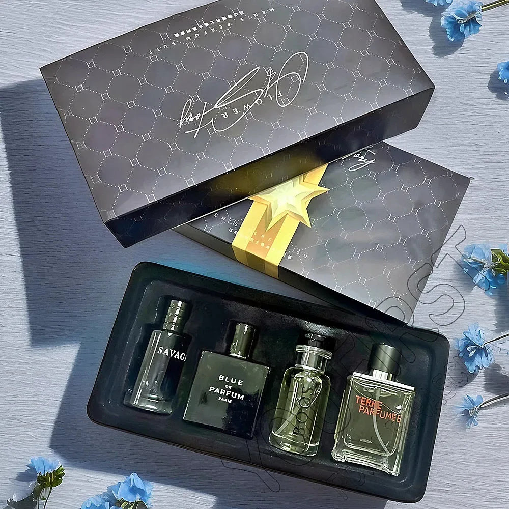 Luxury Brand Perfume Men Cologne Parfums Homme Gift Box 4Pcs Set 100ml Perfumes Masculinos Natural Floral Fruity Scent SprayLuxu - My Vixen Vault