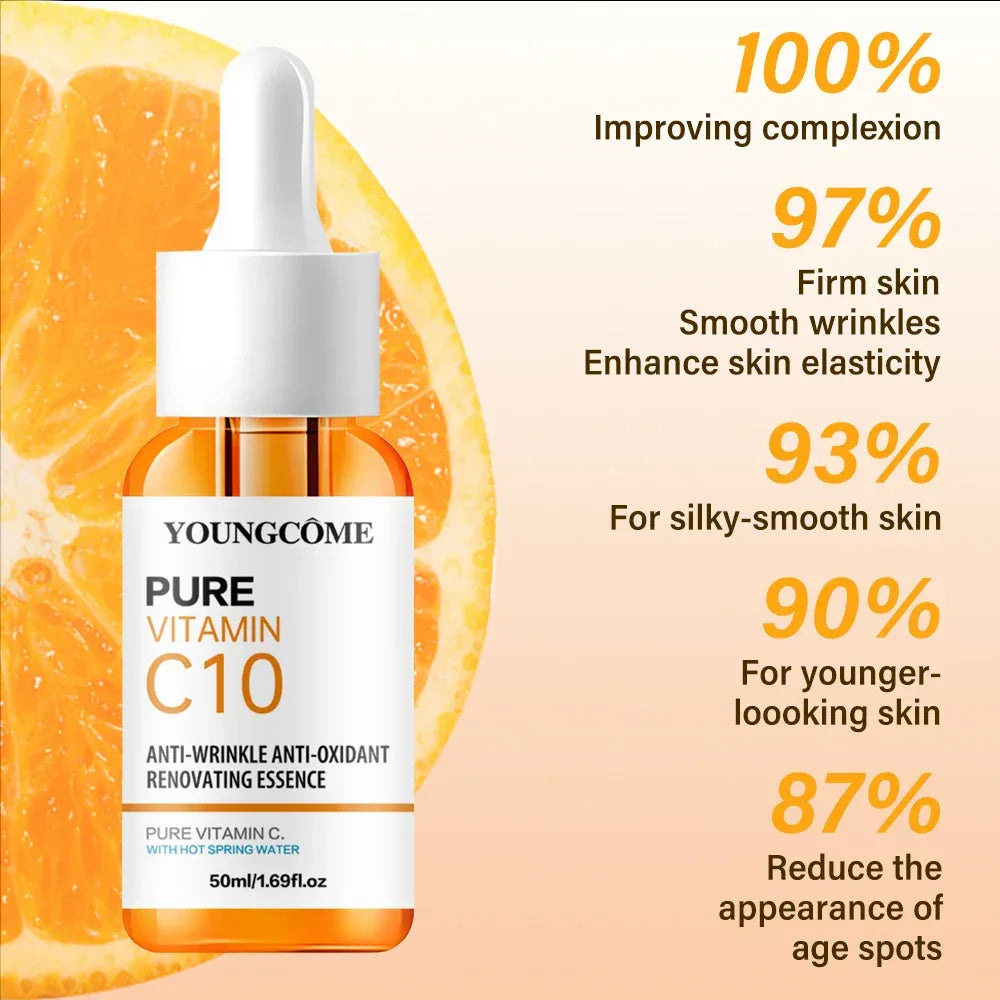 Vitamin C Facial Essence Hyaluronic Acid Dark Skin Brighten Serum Fade Fine Lines Moisturizing Repair Dull Serum Face Skin Care - My Vixen Vault