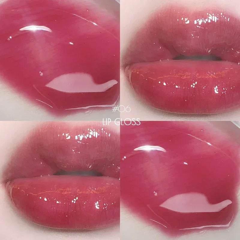 6 Color Mirror Lip Glaze Water Transparent Jelly Gloss Water Light Bright And Durable Natural Moisturizing - My Vixen Vault