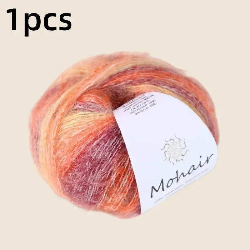 Gradient Mohair Soft Cotton Yarn DIY Crochet Hand Knitting Yarn Segment Dyed Wool Yarn For Baby Sweater Hat Scarf - My Vixen Vault