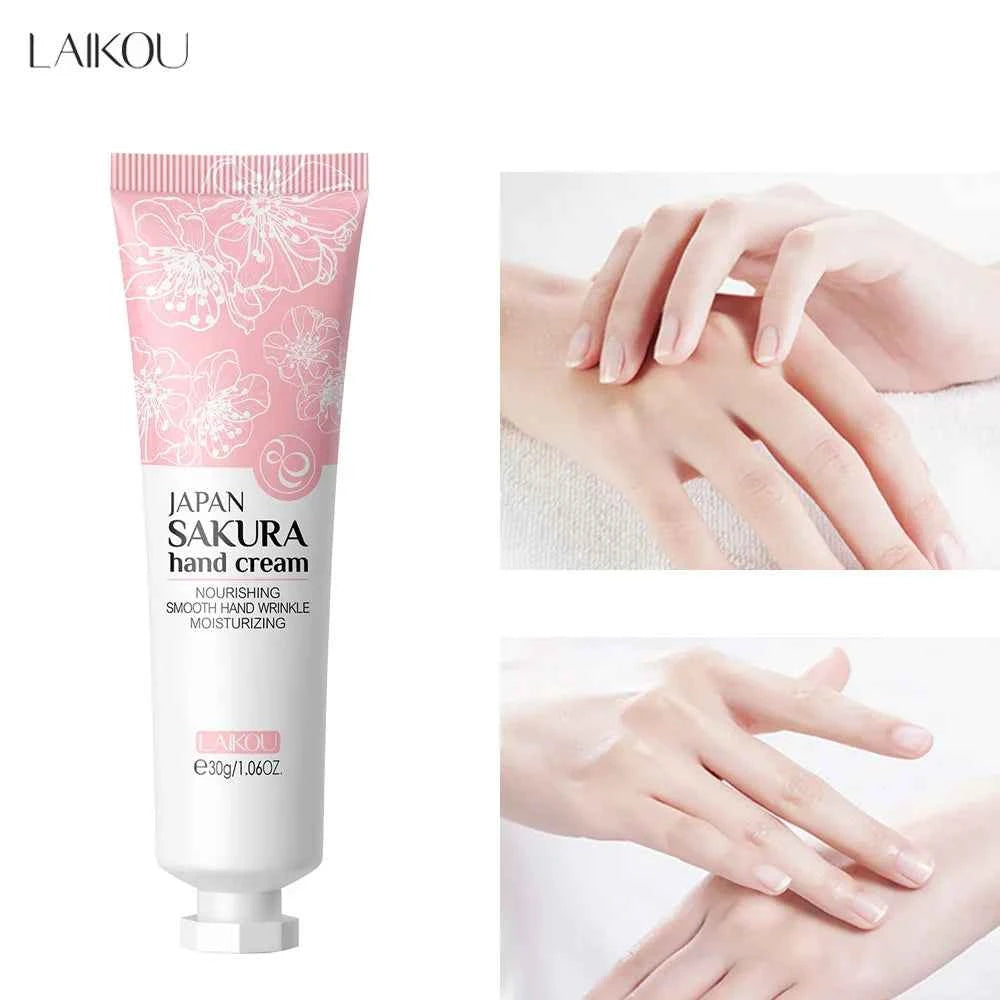 LAIKOU Sakura Hand Cream Whitening Wrinkle Removal Anti-crack Moisturizing  Greasiness Intensive Repair Hand Gream 30g