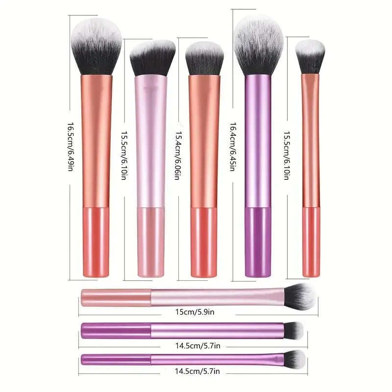 8pcs Makeup Brush Kit Soft Synthetic Hair Make Up Brushes Foundation Blush Eyeshadow Cosmetic Makeup Tools - My Vixen Vault