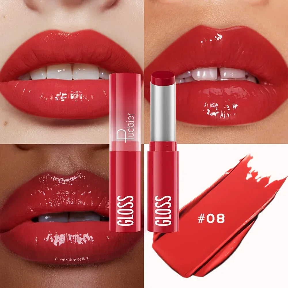 Waterproof Lipstick with Glass Mirror and Plumping Effect Non-Stick Nude Shades,Matte Lip Gloss For Plumper Looking Lips - My Vixen Vault