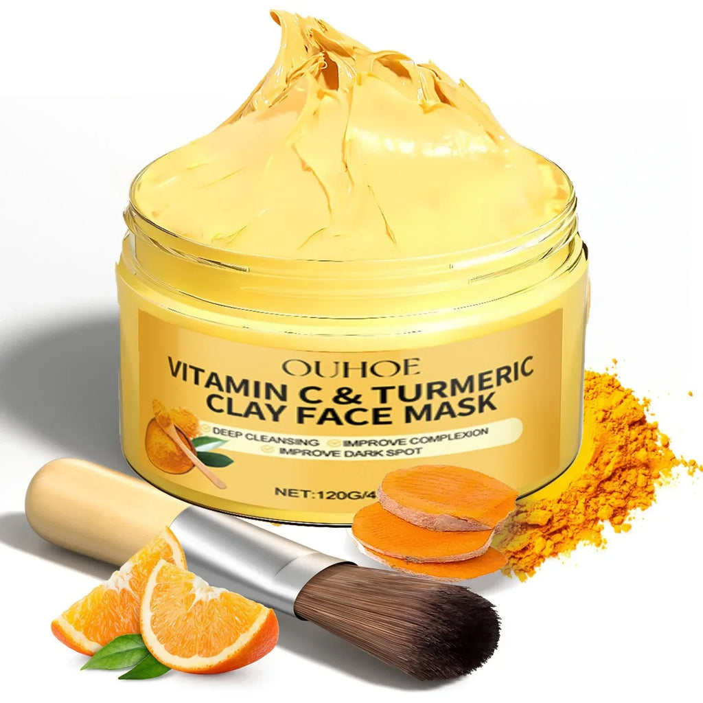 Vitamin C Exfoliating facial mask Turmeric Exfoliating facial mask Improve Pore Deep Cleaning facial mask Apply facial mask - My Vixen Vault