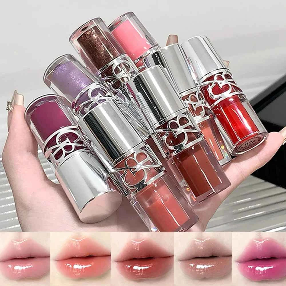 Gege Bear Glittering Mirror Lip Glaze, Watery Shimmering Light Lip Gloss Makeup 8 Colors, Hydrating Moisturizing, Long Lasting.