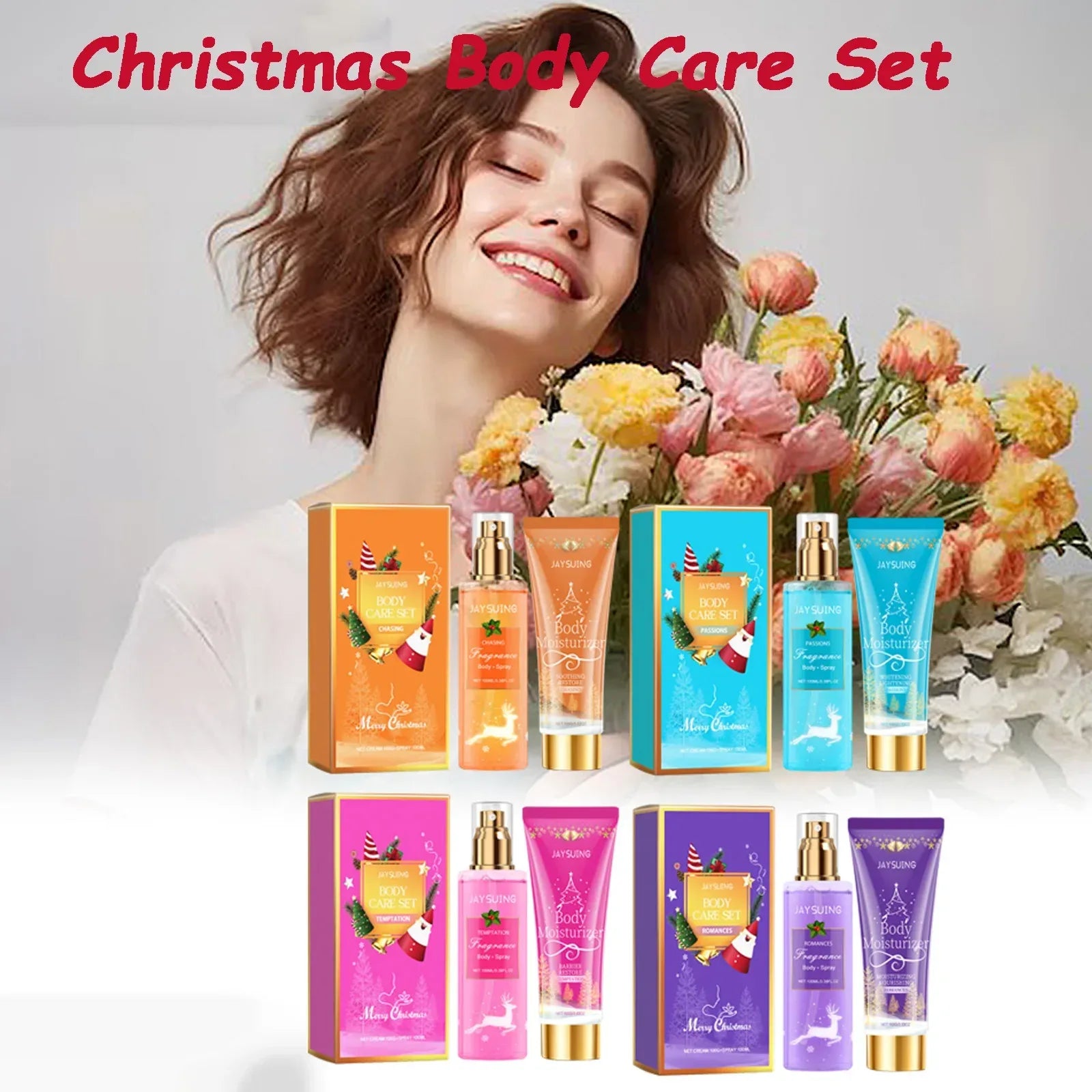 Christmas Scented Body Care Set Moisturizing Fragrance Body Spray & Lotion Long Lasting Fragrance Smoothing Body Repairing Dry.
