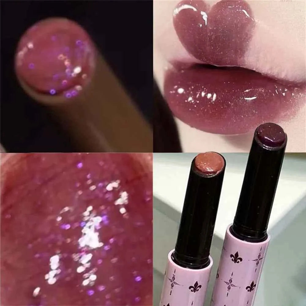 Smile Mulberry Purple Solid Lip Gloss Moisturizing Nourishing Water-gloss Mirror Glass Lip Tint Lipstick Dewy Lip Glaze  Makeup.