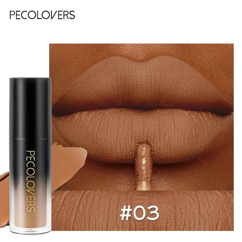 PECOLOVERS Matte Lip Gloss - Waterproof, Long-Lasting Red & Black Shades for All Skin Types - Perfect for Halloween Makeup