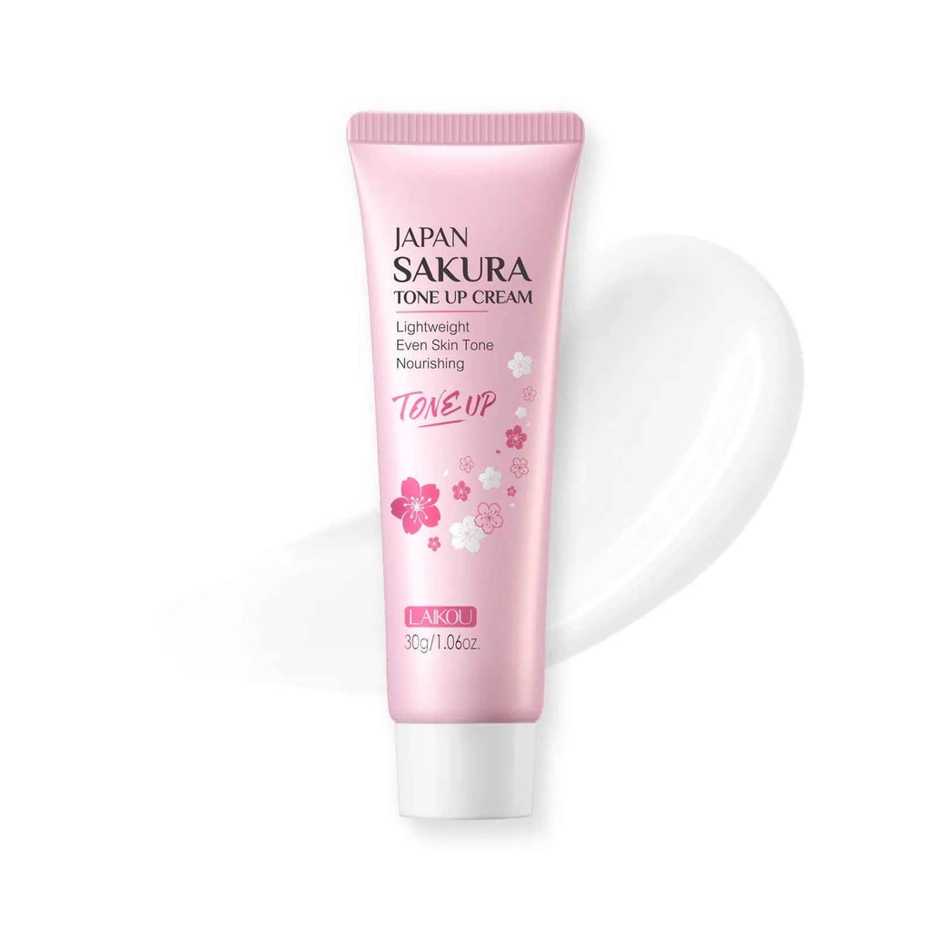 LAIKOU Cherry Blossom Suyan Cream Moisturizing Lazy Face Cream Tone up Brighten Skin Care Products Waterproof Sweatproof 30g